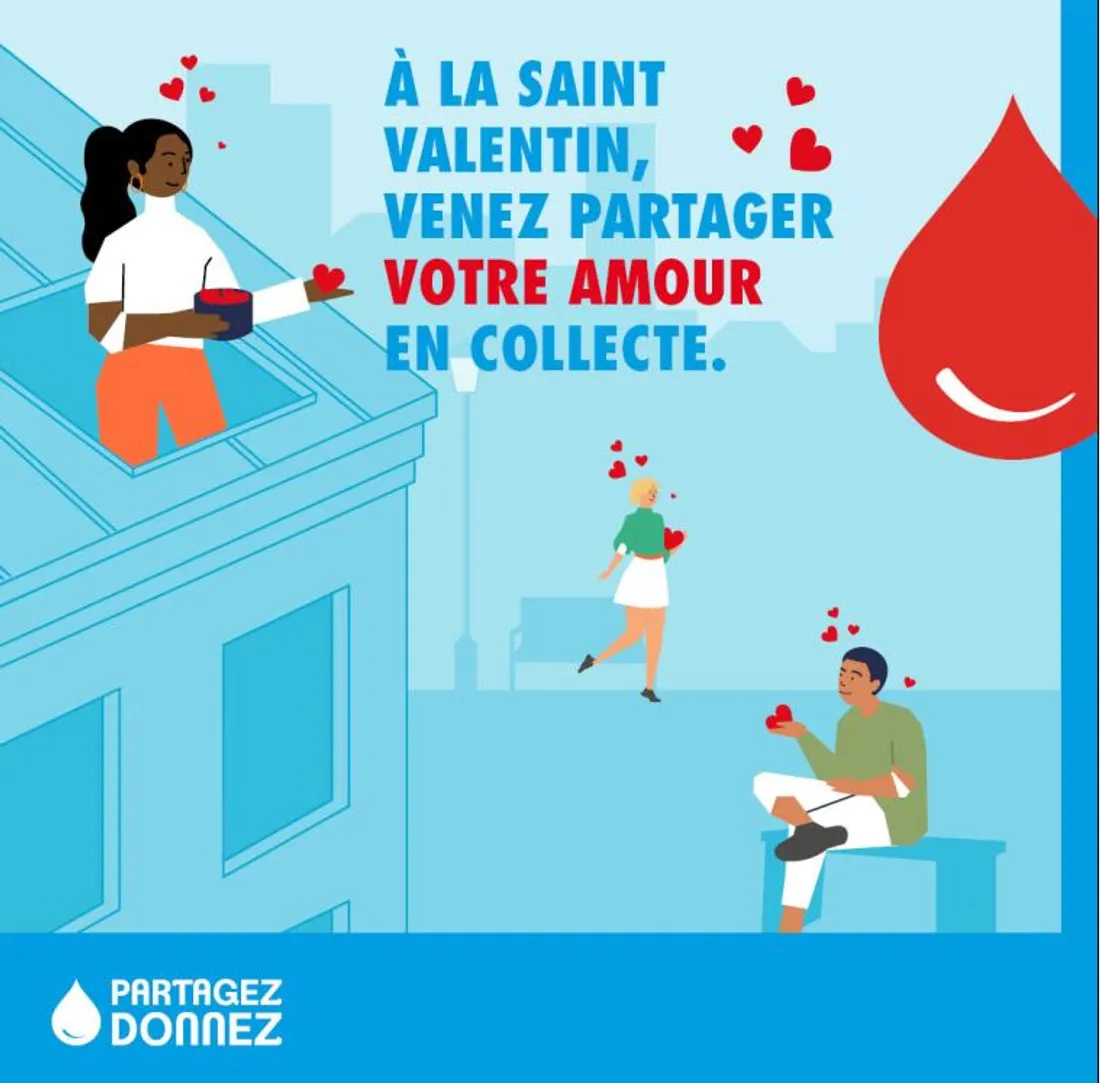 Opération spéciale dons du ang pour la Saint Valentin à Strasbourg, Mulhouse et Colmar